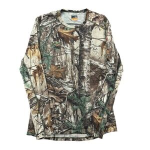 IceBreaker Shirt Men Medium Camo Merino Wool 200 Baselayer Bodyfit Realtree Hunt
